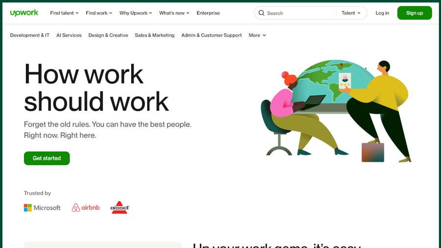 Upwork من أفضل مواقع البحث عن عمل في الإنترنت